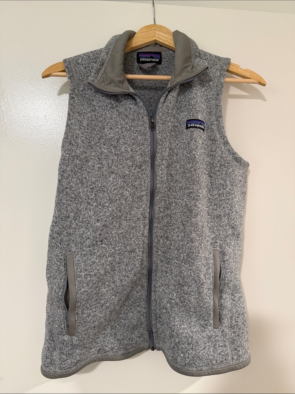 Patagonia Kids Heather Gray Full-Zip Fleece Vest